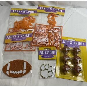 Homecoming Mum Supplies Lot Football Spirit Orange White Craft Kit NWT
